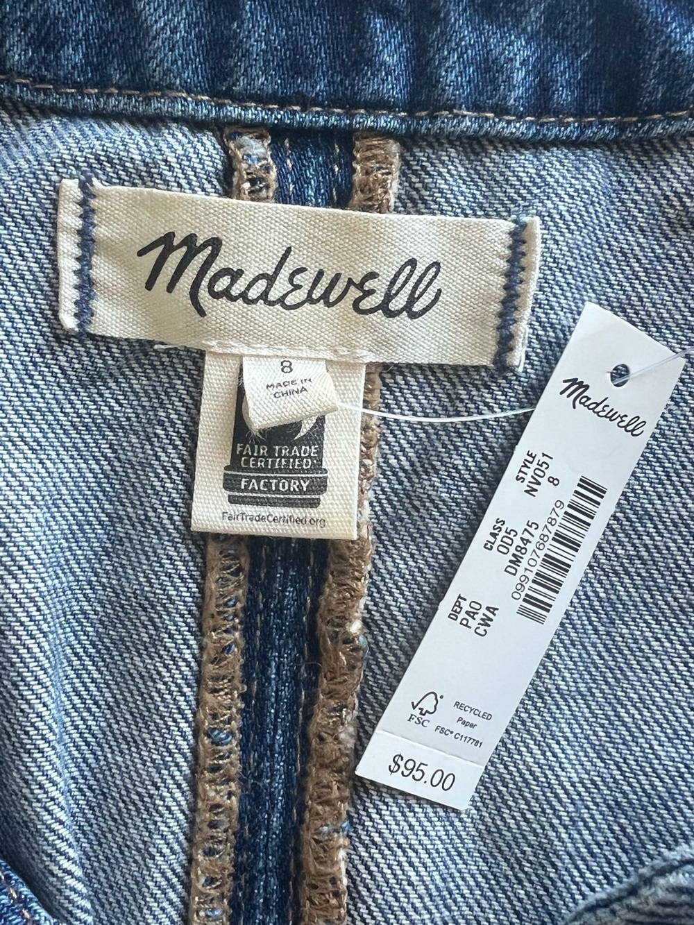 Madewell Denim Crewneck Vest in
Java Wash Blue Color 8 NWT - Picture 12 of 13